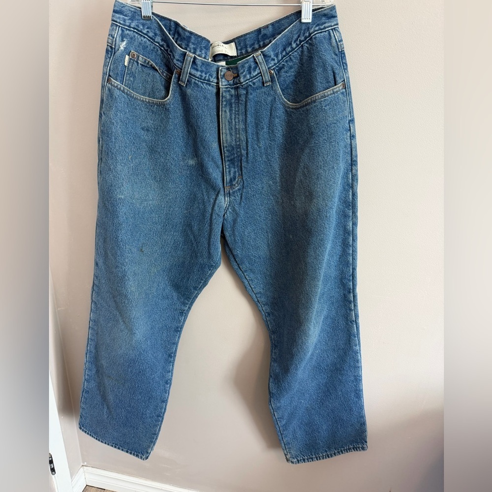 Vintage L.L. Bean Double L Fleece Lined Relaxed Jeans Blue 38x30 workwear